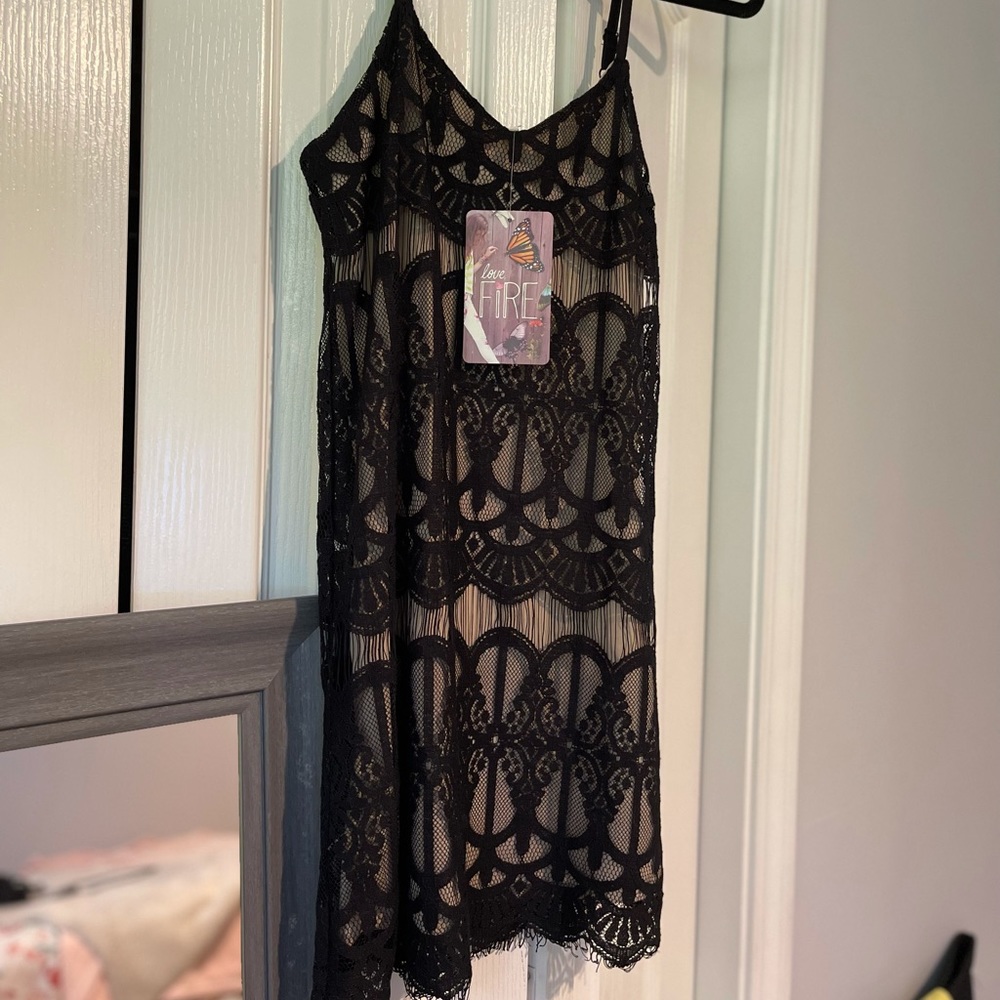 🔥 2 for $10 🔥 Love Fire Lace Vintage Inspo Dress